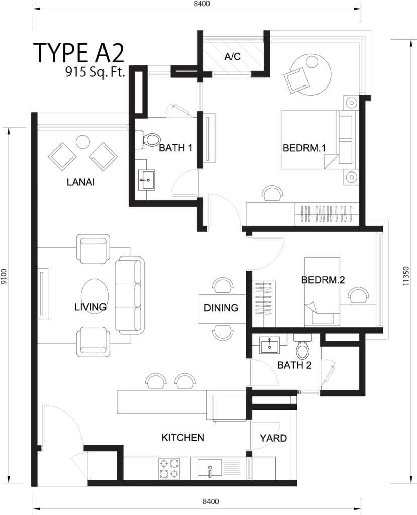 マレーシア・クアラルンプール・不動産賃貸のtomorrow、クアラルンプールの物件賃貸 ヴェロシティ・レジデンス 3 間取りtype a2 物件写真を提供