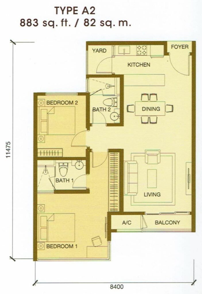 マレーシア・クアラルンプール・不動産売買のtomorrow、クアラルンプールの物件売買 ヴェロシティ・レジデンス 2 間取りtype a2 物件写真を提供
