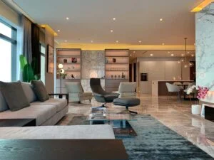 AWH renovation portfolio of Four Seasons Place living room view