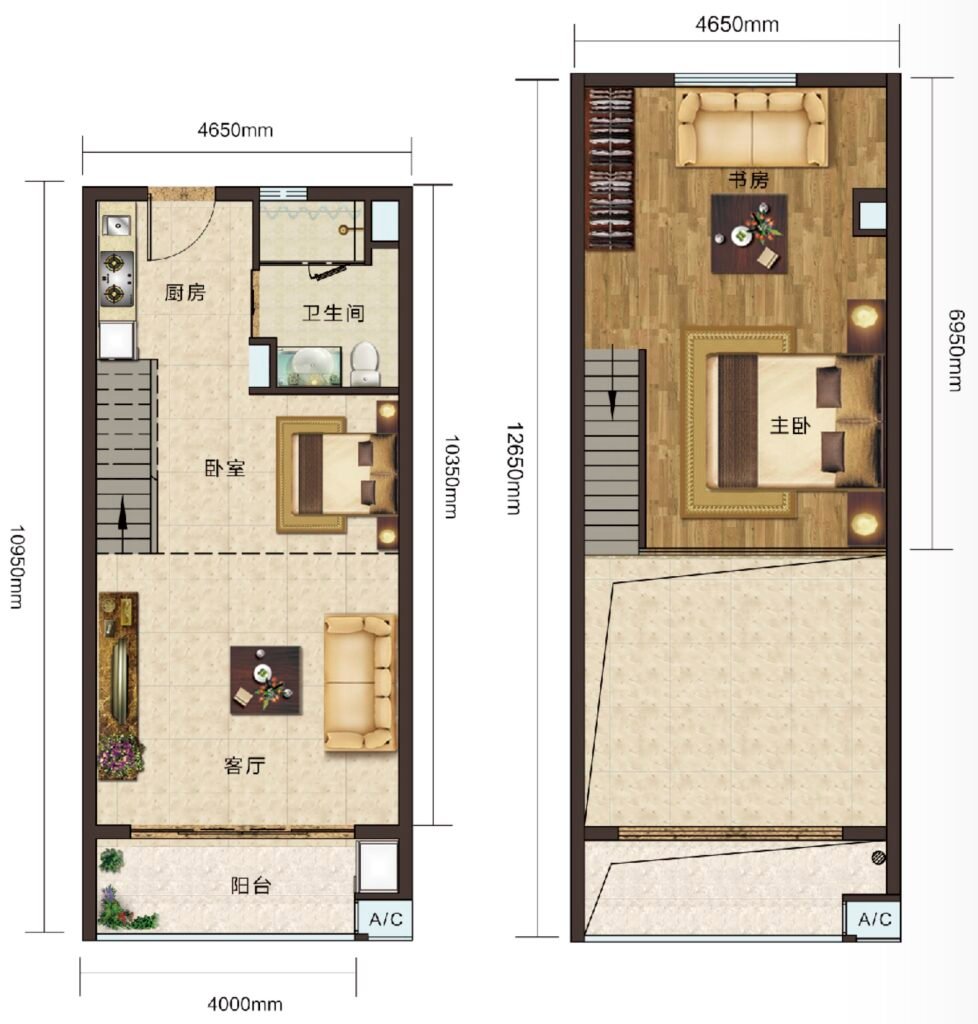 Floor layout of R&F Seine Cove R2 type unit