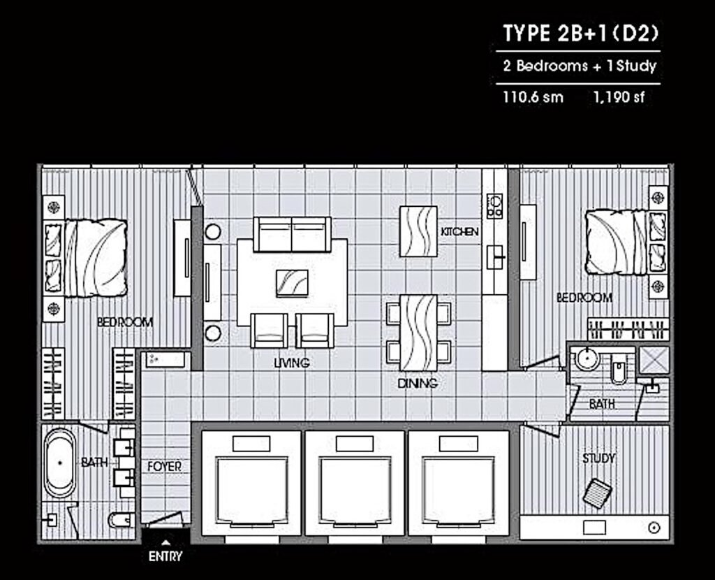 malaysia-kl-不動産売買のtomorrow、ViPodレジデンス-floorplan-type-d2 の物件写真を提供