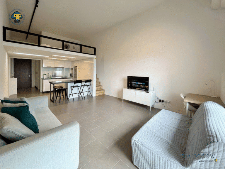 マレーシア・クアラルンプール・不動産売買のtomorrow、クアラルンプールの物件売買 EST バンサー リビングルーム 物件写真を提供