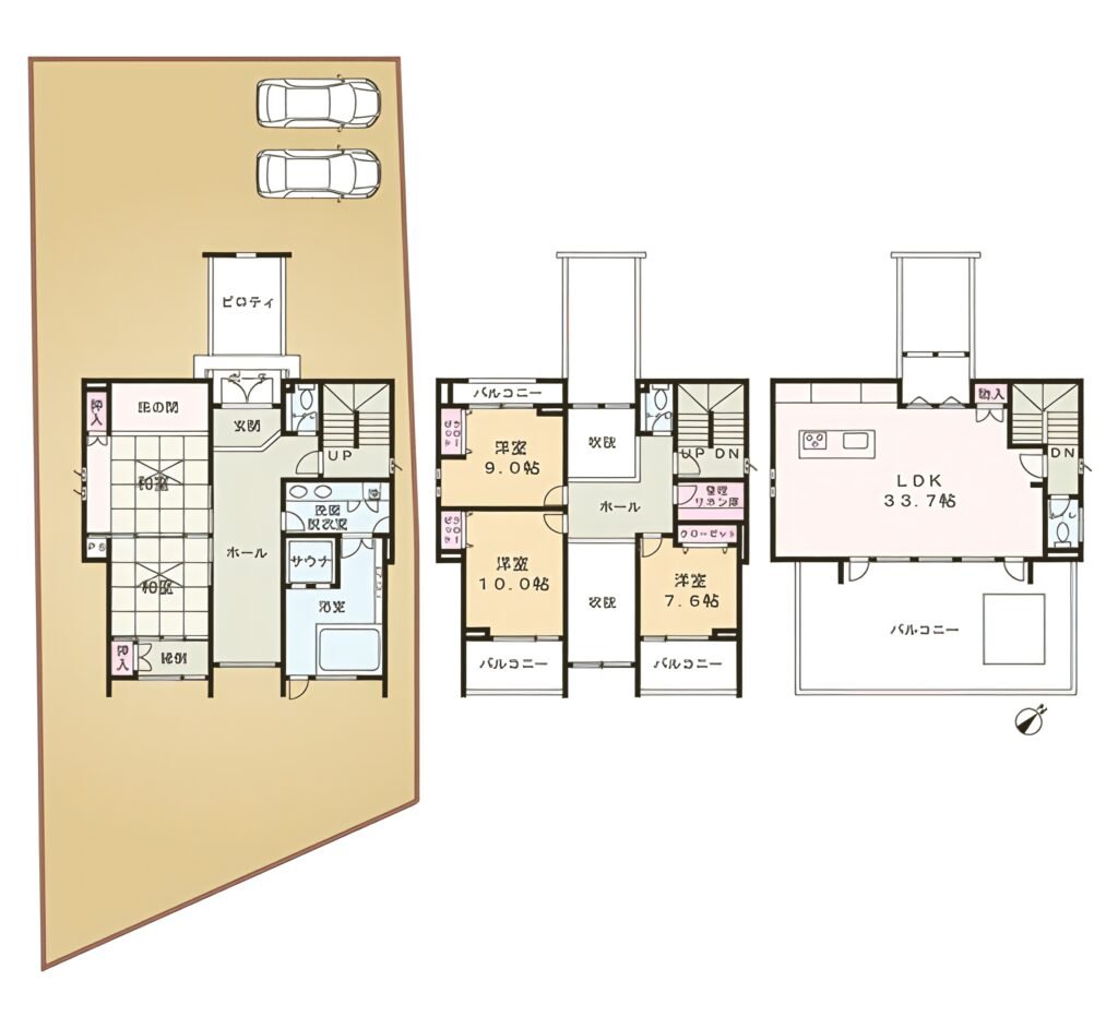 オーシャンビュー別荘 間取り 5LDK+S 写真